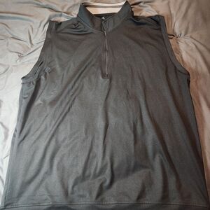 Adidas Black Sleeveless Quarter Zip-Up Top XXL EUC